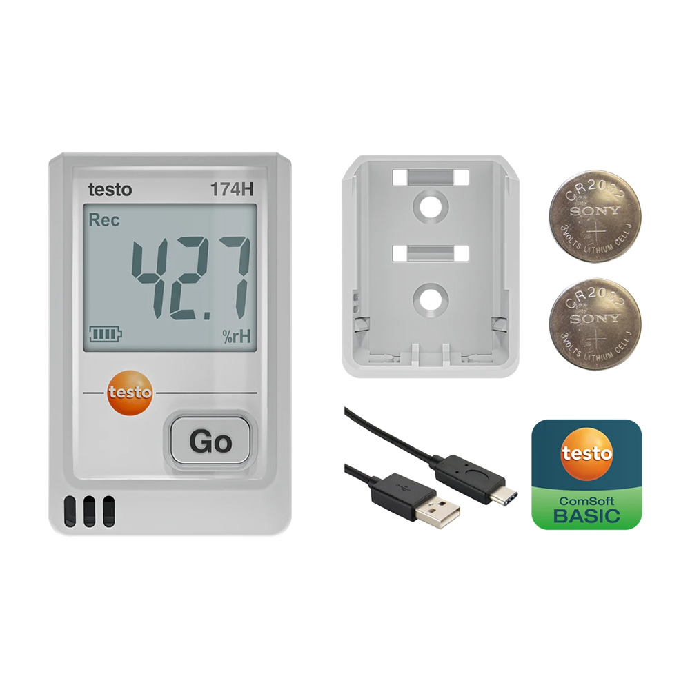 testo 174H (USB C-Type)|온습도 기록로거|USB C-Type 온습도 데이터로거 온습도기록계 테스토 자동온습도기록계 0572 1741 0572 1741 01 창고관리 약품관리 의류관리 온습도계 온습도관리 0572 6560
